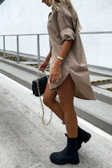 Long Sleeve Button Down Shirt Dress