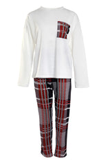 Plaid Print Long Sleeve Top & Pants Set