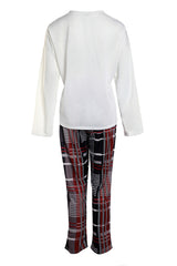 Plaid Print Long Sleeve Top & Pants Set