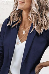 Long Sleeve Lapel Collar Blazer