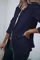 Long Sleeve Lapel Collar Blazer