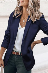 Long Sleeve Lapel Collar Blazer