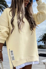 Long Sleeve Zipper Design Sweatshirt Dress