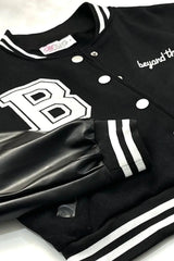 Letter Pattern Long Sleeve Buttoned Baseball Jacket