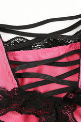 Lace-up Back Contrast Lace Breathable Panty