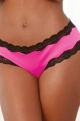 Lace-up Back Contrast Lace Breathable Panty