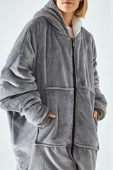 Warm Fleece Lined Fluffy Oversized Wearable Blanket Hoodie