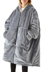 Warm Fleece Lined Fluffy Oversized Wearable Blanket Hoodie