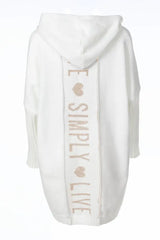 Letter Heart Print Longline Hooded Cardigan