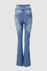 High Waist Tied Detail Bootcut Jeans