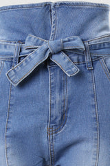 High Waist Tied Detail Bootcut Jeans