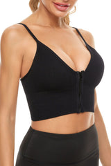 Plain Zipper Front Sports Bra