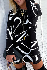 Letter Print Long Sleeve Casual Sweatshirt