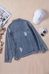 Rivet Pocket Button-up Denim Jacket