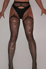 Studded Cutout Fishnet Stockings