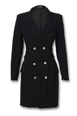 Double Breasted Long Sleeve Blazer Dress