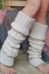 1Pair Over The Knee Braided Knit Leg Warmers