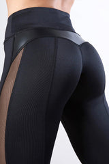 High Waist Sheer Mesh Tummy Control Butt Lift Leggings