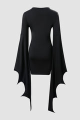 Halloween Lace-up Batwing Sleeve Bodycon Dress