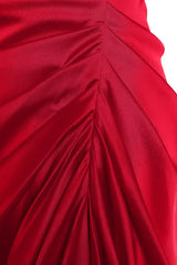 Satin Contrast Sequin Split Thigh Ruched Party Dress