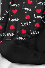 Valentine's Day Heart Letter Print Long Sleeve Pajamas Set