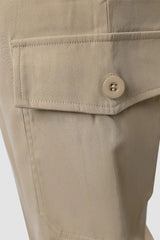 Buttoned Pockets Design Solid Casual Pants