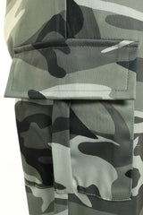 Camouflage Print Drawstring Pocket Design Cargo Pants