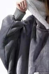 Warm Fleece Lined Fluffy Oversized Wearable Blanket Hoodie