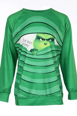 Christmas Grinches Print Long Sleeve Top