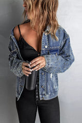 Rivet Pocket Button-up Denim Jacket