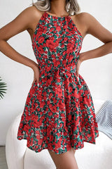 Floral Print Tied Detail Design Dress