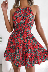 Floral Print Tied Detail Design Dress