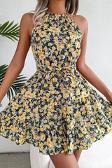 Floral Print Tied Detail Design Dress