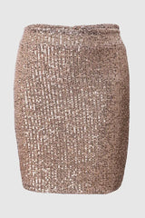 High Waist Sequin Mini Skir