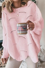 Hollow Out Long Sleeve Casual Sweater